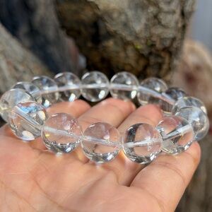 14.5mm stretchable clear quartz bracelet 0588‎